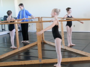 ballet students being taught in a level placement class