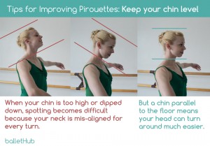 tips for improving pirouettes keep chin level for easier spotting neck alignment