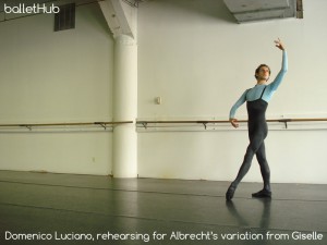 Domenico Luciano rehearsing for Albrecht's variation from Giselle ballet