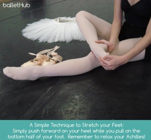 simple safe foot stretch for ballet dancer