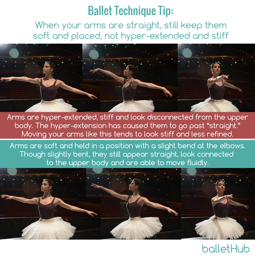 soft straight arms in ballet not hyperextended